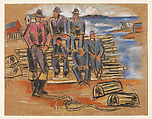 Study for "Lobster Fishermen", Marsden Hartley  American, Pastel on paperboard