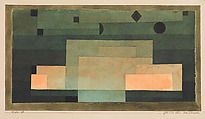 The Firmament Above the Temple, Paul Klee  German, born Switzerland, Watercolor, pen and ink, and graphite on paper, bordered with gouache and ink, mounted on cardboard