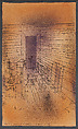 Ghost Chamber with the Tall Door (New Version), Paul Klee German, born Switzerland, Sprayed and brushed watercolor, and transferred printing ink on paper bordered with gouache and ink, mounted on paperboard