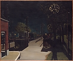 Small Train Station at Night, Paul Delvaux Belgian, Oil on canvas