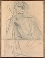 Eva Mudocci, Henri Matisse French, Graphite on jointed paper mounted on canvas