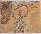 Chameau, arabe, gazelle, palmeraie, Jean Dubuffet French, Opaque watercolor and glue on paper