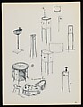 "Croquis de Ruhlmann" Portfolio, Léon Moussinac (French, 1890–1964), Photo mechanical prints (possibly colotypes); cardboard cover with cloth ties