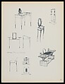 "Croquis de Ruhlmann" Portfolio, Léon Moussinac (French, 1890–1964), Photo mechanical prints (possibly colotypes); cardboard cover with cloth ties