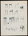 "Croquis de Ruhlmann" Portfolio, Léon Moussinac (French, 1890–1964), Photo mechanical prints (possibly colotypes); cardboard cover with cloth ties