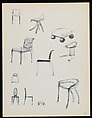 "Croquis de Ruhlmann" Portfolio, Léon Moussinac (French, 1890–1964), Photo mechanical prints (possibly colotypes); cardboard cover with cloth ties