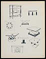 "Croquis de Ruhlmann" Portfolio, Léon Moussinac (French, 1890–1964), Photo mechanical prints (possibly colotypes); cardboard cover with cloth ties