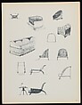 "Croquis de Ruhlmann" Portfolio, Léon Moussinac (French, 1890–1964), Photo mechanical prints (possibly colotypes); cardboard cover with cloth ties