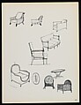 "Croquis de Ruhlmann" Portfolio, Léon Moussinac (French, 1890–1964), Photo mechanical prints (possibly colotypes); cardboard cover with cloth ties