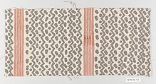 "Tapa with Stripe" Textile sample, Fortuny  Italian, Cotton