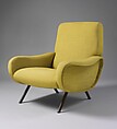 "Lady" Armchair, Marco Zanuso Italian, Metal legs, upholstered foam, rubber