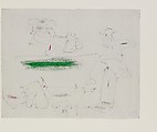 Untitled, Arshile Gorky (American (born Armenia), Khorkom 1904–1948 Sherman, Connecticut), Graphite and wax crayon on paper (recto); graphite on paper (verso)