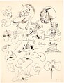 Pages from a Sketchbook, Jackson Pollock (American, Cody, Wyoming 1912–1956 East Hampton, New York), Ink and colored pencil on paper