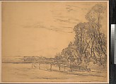 Field Bordered by Trees, Piet Mondrian  Dutch, Charcoal on paper