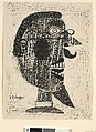 Bearded Man Wearing Spectacles, Jean Dubuffet French, Lithograph
