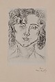 Portrait de Femme, Henri Matisse French, Etching, printed chine collé