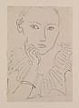 Portrait of a Woman with Ruff and Bracelet, Henri Matisse  French, Pen and ink on paper