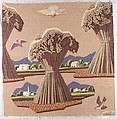 Harvest Time, Rockwell Kent American, Printed cotton
