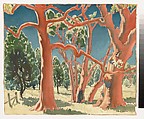 Cabbage Gums and Cypress Pines, Kenneth MacQueen  Australian, Watercolor on paper