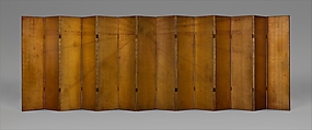 "Sunrise/Sunset" Screen, Jean Dunand  French, born Switzerland, Lacquered wood, gold