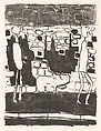 Deux hommes au pied du mur, Jean Dubuffet French, Lithograph