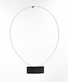 Pendant necklace, Lisa Spiros  American, Oil patinated stainless steel sheet and cable