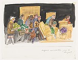 Studies for "The Departure", Raymond Mason (British, 1922–2010), Watercolor and pen and ink on paper