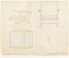 Design for an Armchair, Andor Weininger American, born Hungary, Colored pencils and graphite on paper