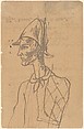 Study of a Harlequin, Pablo Picasso (Spanish, Malaga 1881–1973 Mougins, France), Ink on ledger paper