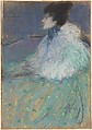 Woman in Green, Pablo Picasso Spanish, Pastel on tan paper board