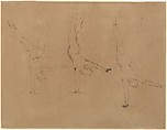 Three Studies of an Acrobat, Pablo Picasso  Spanish, Pen and brown ink on brown paper