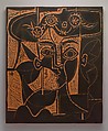 Large Head of Jacqueline in a Hat, Pablo Picasso Spanish, Terracotta with black slip
