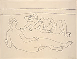 Three Bathers Reclining by the Shore, Pablo Picasso Spanish, Graphite on paper