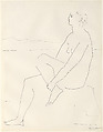 Seated Nude, Pablo Picasso Spanish, Pen and black ink on paper