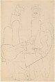 Card Players at a Table, Pablo Picasso Spanish, Graphite on paper