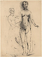 Two Women of Gósol, Pablo Picasso Spanish, Black ink and fabricated chalk on paper