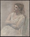 Woman in White, Pablo Picasso  Spanish, Oil, water-based paint, and crayon on canvas