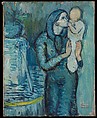 Mother and Child by a Fountain, Pablo Picasso Spanish, Oil on canvas