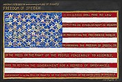 Freedom of Speech, Faith Ringgold American, Opaque watercolor, acrylic paint, metallic paint and porous-point pen with graphite on paper