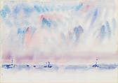 Bermuda Sky and Sea with Boats, Charles Demuth  American, Watercolor on paper
