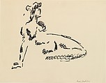 Nude Resting on One Arm, Henri Matisse French, Pen and black ink on paper mounted on papers