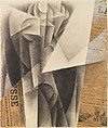 Still Life: Bottle + Vase + Journal + Table, Gino Severini  Italian, Cut and pasted papers, newspaper, charcoal and opaque watercolor on paper