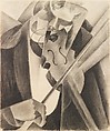 The Society Violinist, Gino Severini  Italian, Charcoal on paper