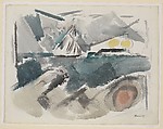 Boat and Sea, Deer Isle, Maine, John Marin American, Watercolor and charcoal on paper