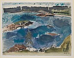 Blue Sea, Small Point, Maine, John Marin American, Watercolor with scraping, graphite, and charcoal on paper