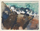 Sea and Ledges, Green and Brown, Maine, John Marin American, Watercolor over fabricated chalk on paper