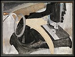 Hand Sewing Machine, Arthur Dove  American, Oil, cut and pasted linen, resin, and graphite on sheet metal, with artist-made frame