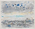 Movement, The Seine, Paris, John Marin (American, Rutherford, New Jersey 1870–1953 Cape Split, Maine), Watercolor on paper (recto and verso)