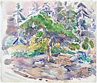 Rock and Scrub Pine, Small Point, Maine, John Marin American, Watercolor on paper