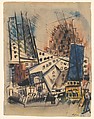 New York City, John Marin American, Watercolor and crayon on paper